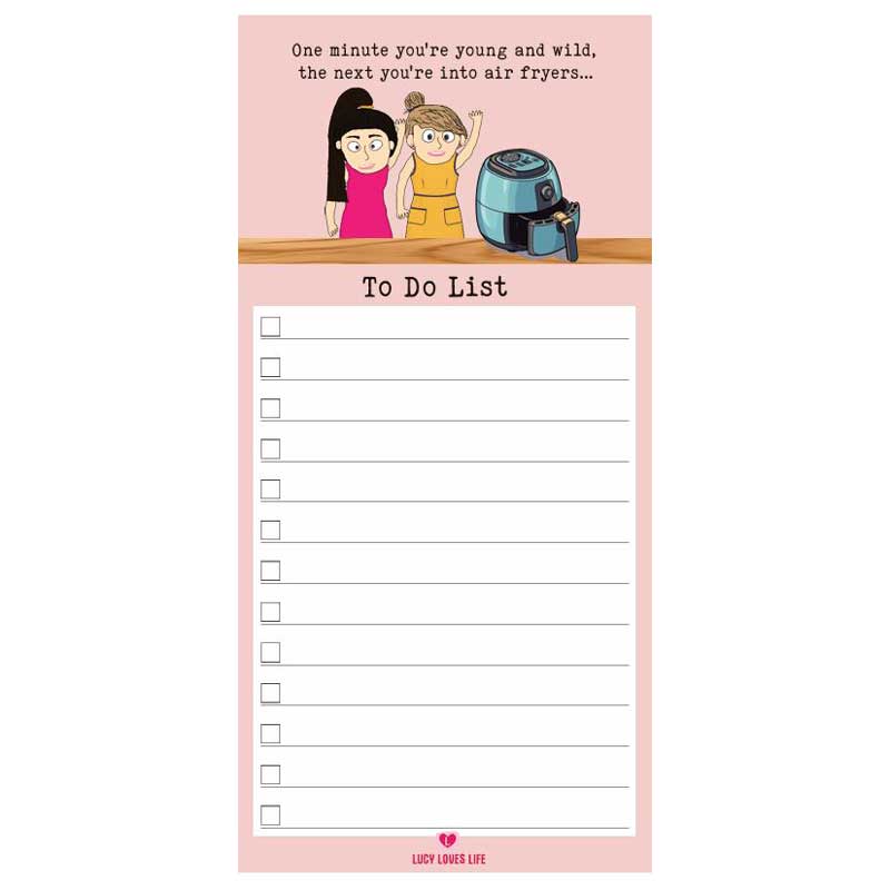Lucy Loves Life Magnetic Notepad Jotter - Air Fryers