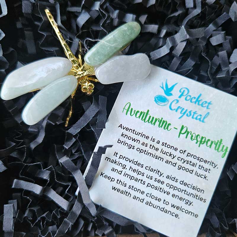 Dragonfly Crystal - Aventurine Prosperity (Gold)