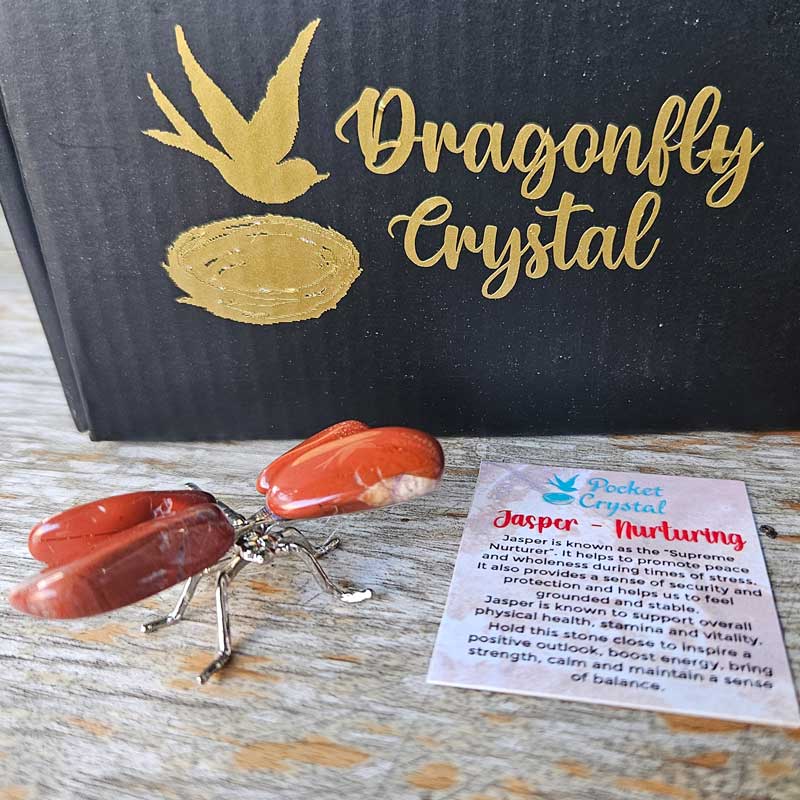 Dragonfly Crystal - Jasper Nurturing (Silver)