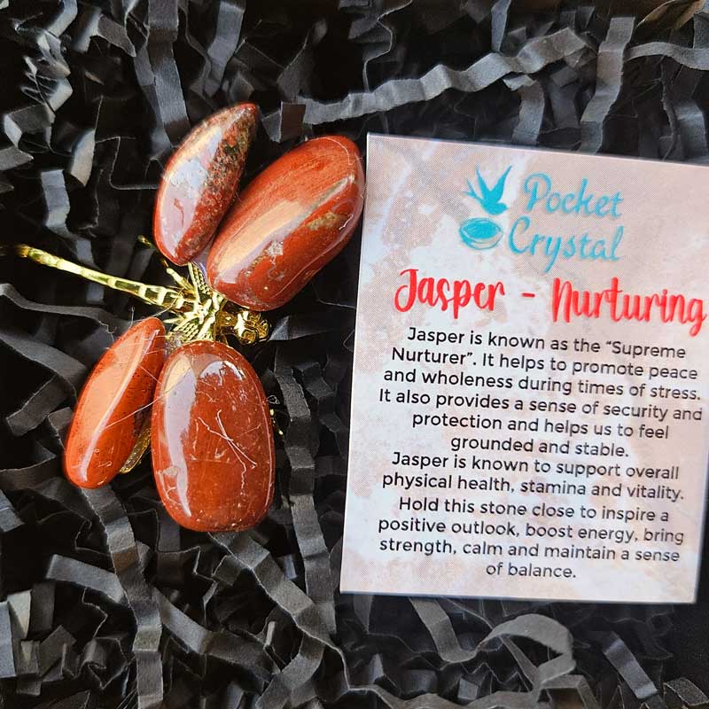 Dragonfly Crystal - Jasper Nurturing (Gold)
