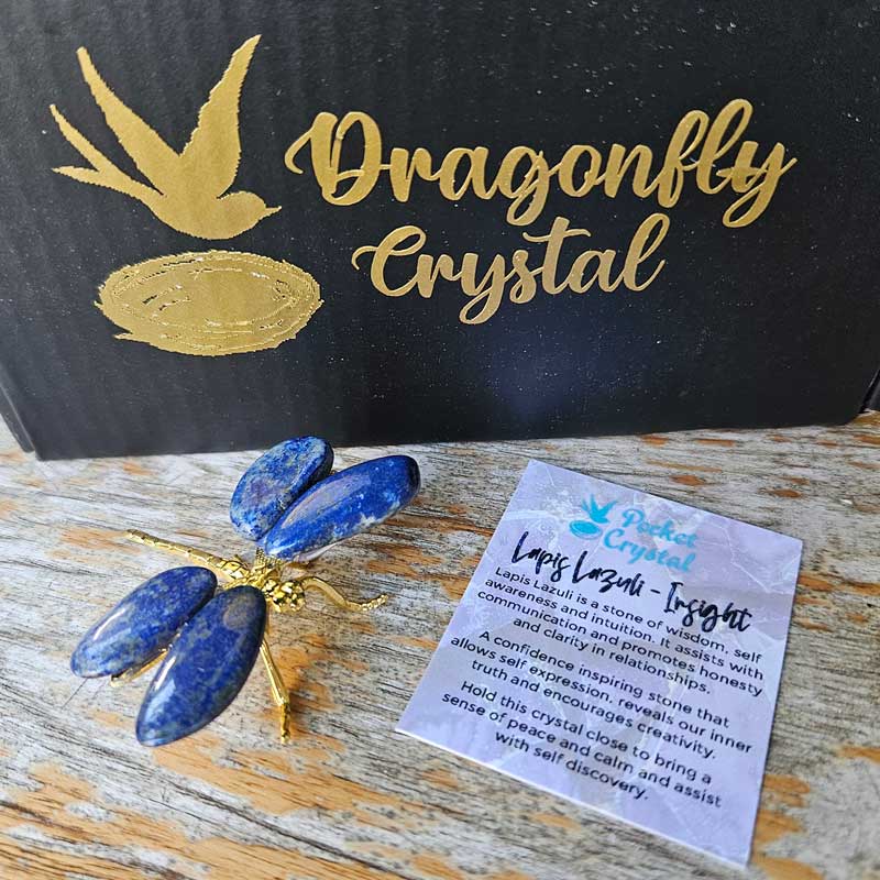 Dragonfly Crystal - Lapis Lazuli Insight (Gold)