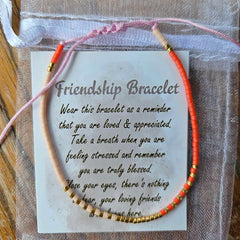 Friendship Bracelet - Orange & Gold