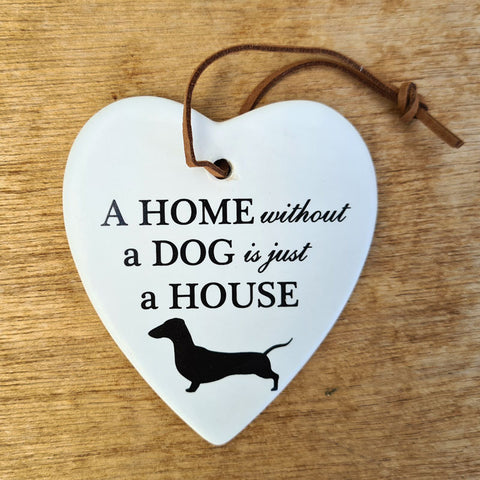 Hanging Heart Dog Ornament