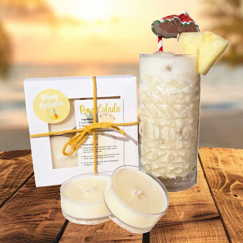 Pina Colada Cocktail Soy Maxi Candles - Set of 4
