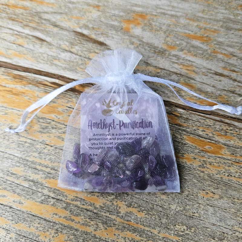 Amethyst Crystal Soy Candle - Sandalwood Large 320g