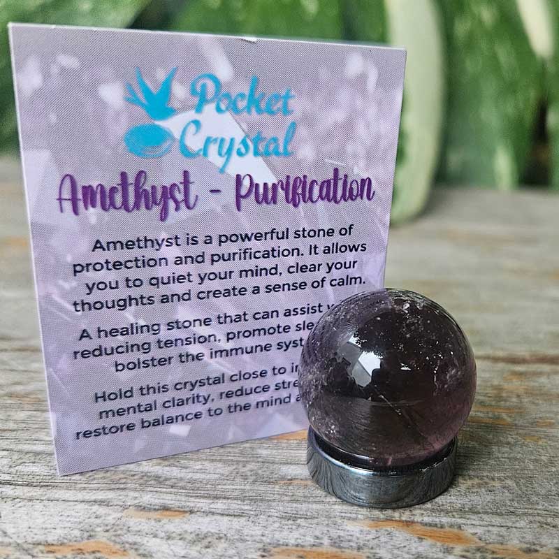 Amethyst Pocket Crystal Sphere & Stand - Purification