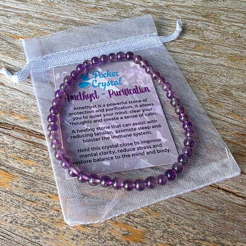 Amethyst Crystal Stretch Bracelet 4mm