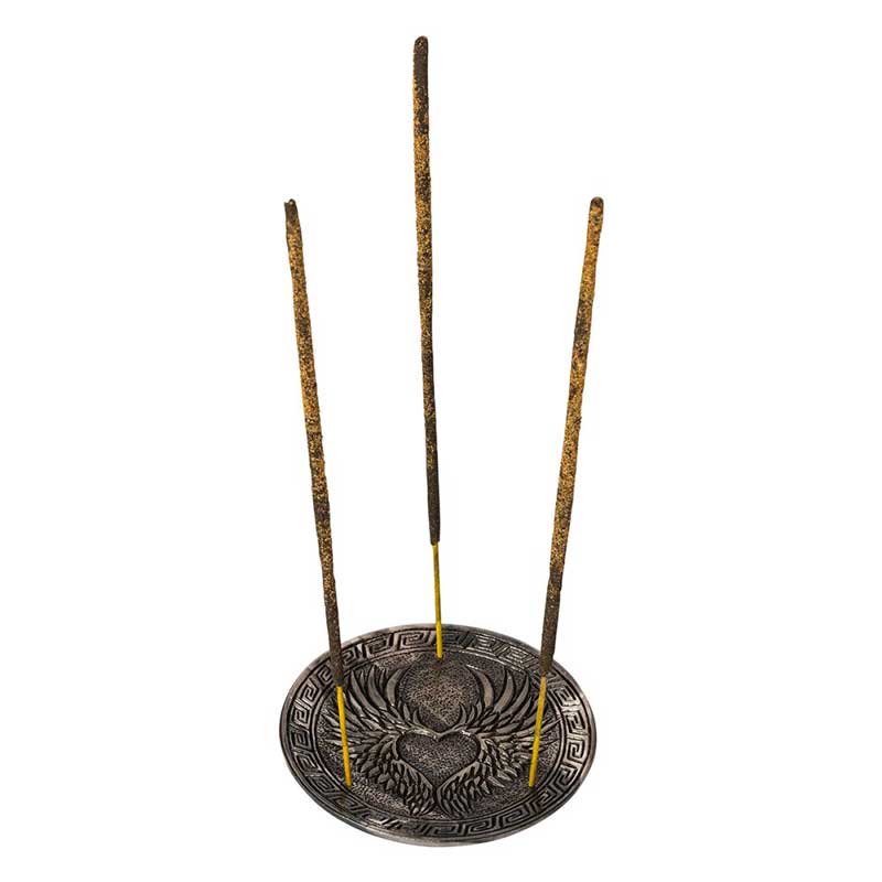 Angel Heart Wings Incense Holder - Round