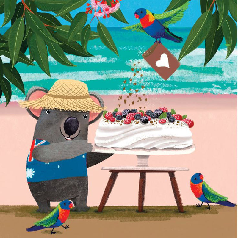 Beach Koala Pavlova Greeting Card