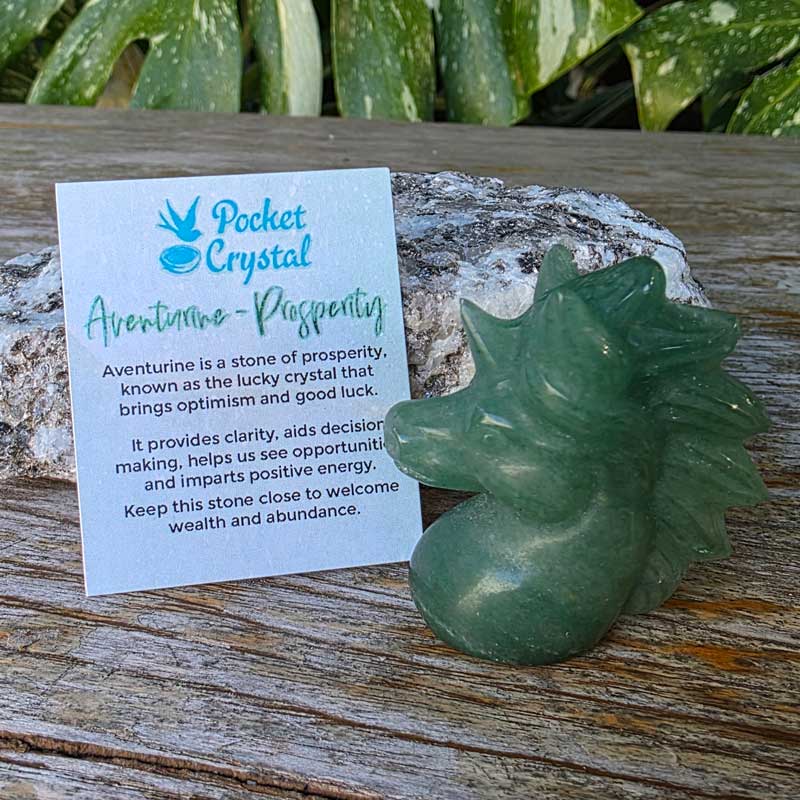 Aventurine Pocket Crystal Unicorn - Prosperity