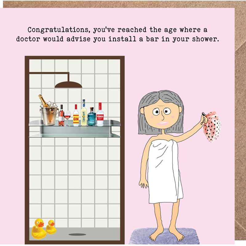 Lucy Loves Life Card - Bar In Your Shower