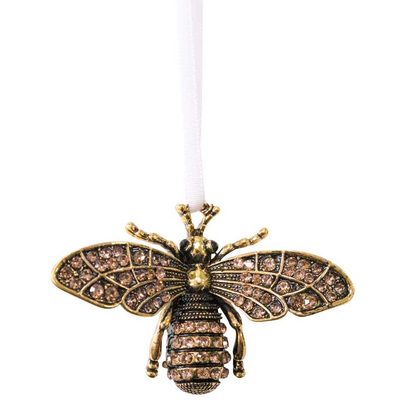 Golden Bee Sparkling Hanging Ornament