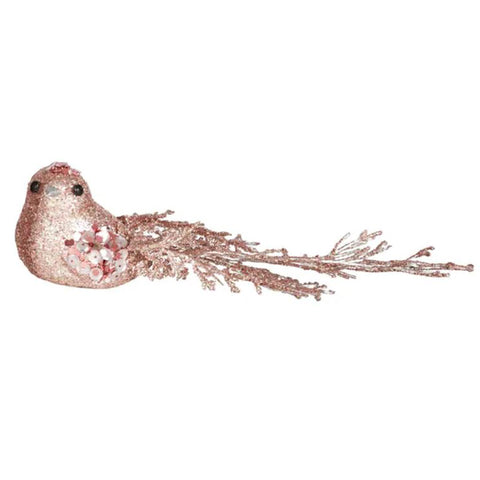 Bird With Clip Christmas Decoration - Pink