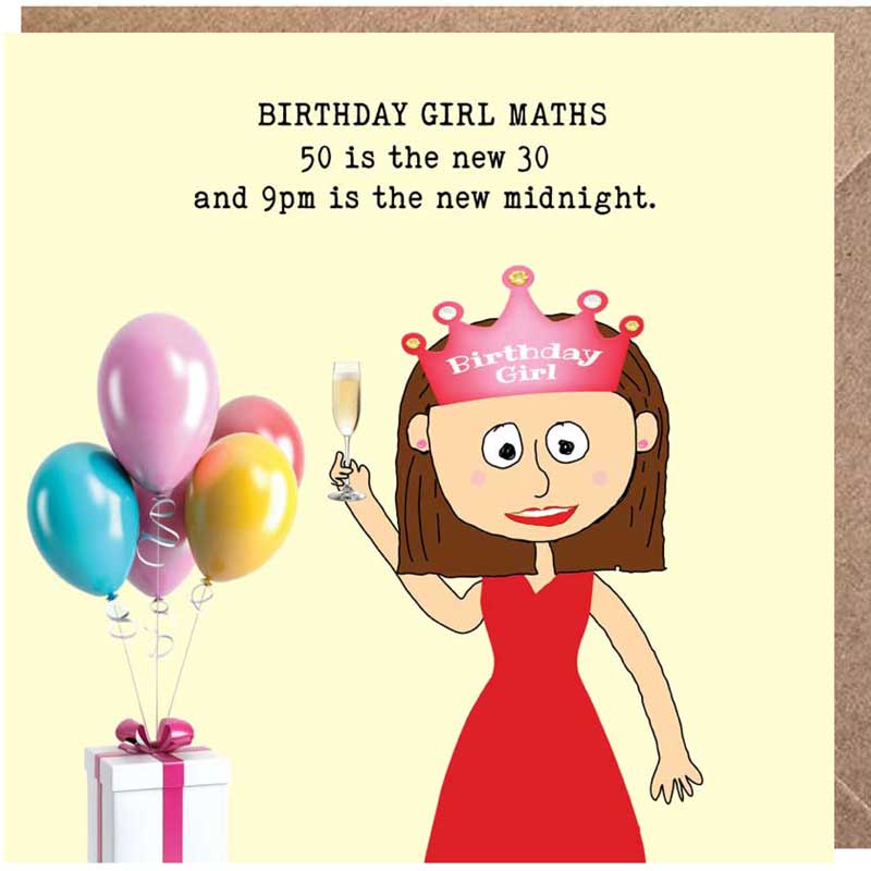 Lucy Loves Life Card - Birthday Girl Maths
