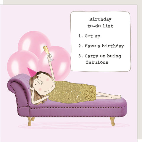 Rosie Made A Thing Birthday Card - Birthday To Do List