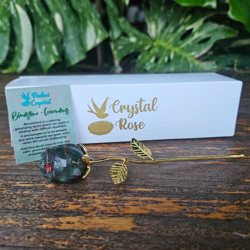 Bloodstone Crystal Rose - Grounding