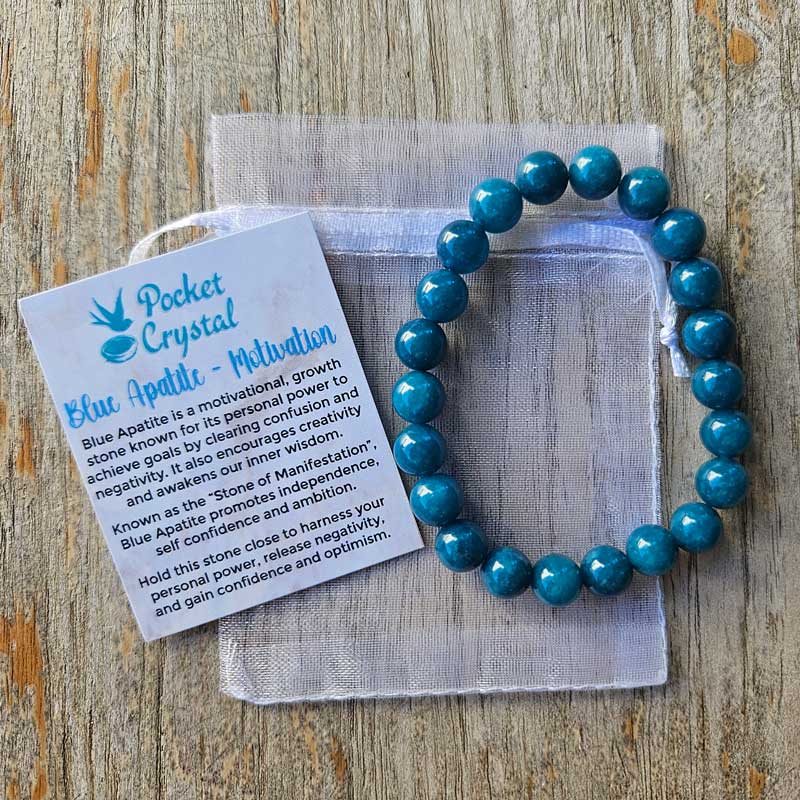Blue Apatite Crystal Stretch Bracelet