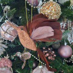 Hanging Bird Christmas Ornament - Bronze