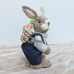 Buster Straw Rabbit With Overalls & Backpack