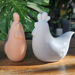 Penny Hen Ceramic Figurine - White