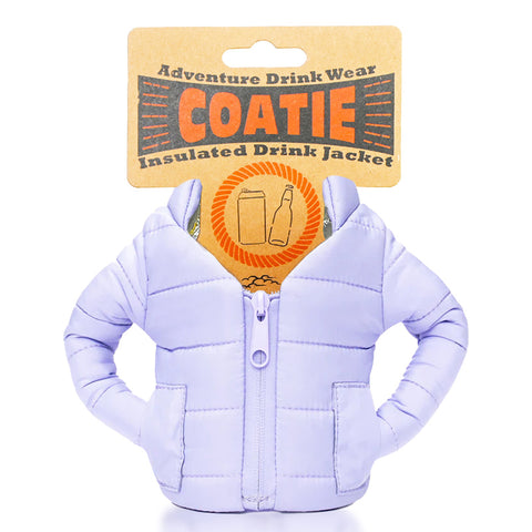 Coatie Puffer Jacket Stubby Holder Fun Gift - Lilac