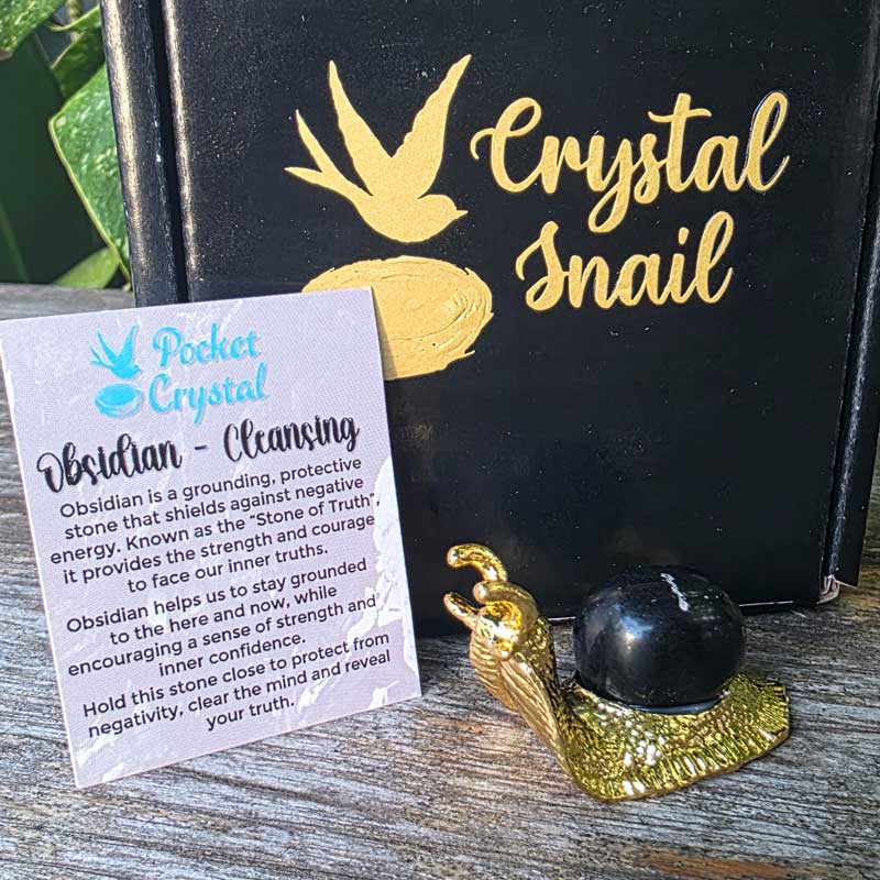 Crystal Snail - Obsidian Cleansing (Gold)