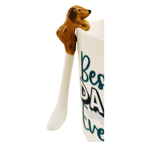 Dog Teaspoon Ceramic - Brown