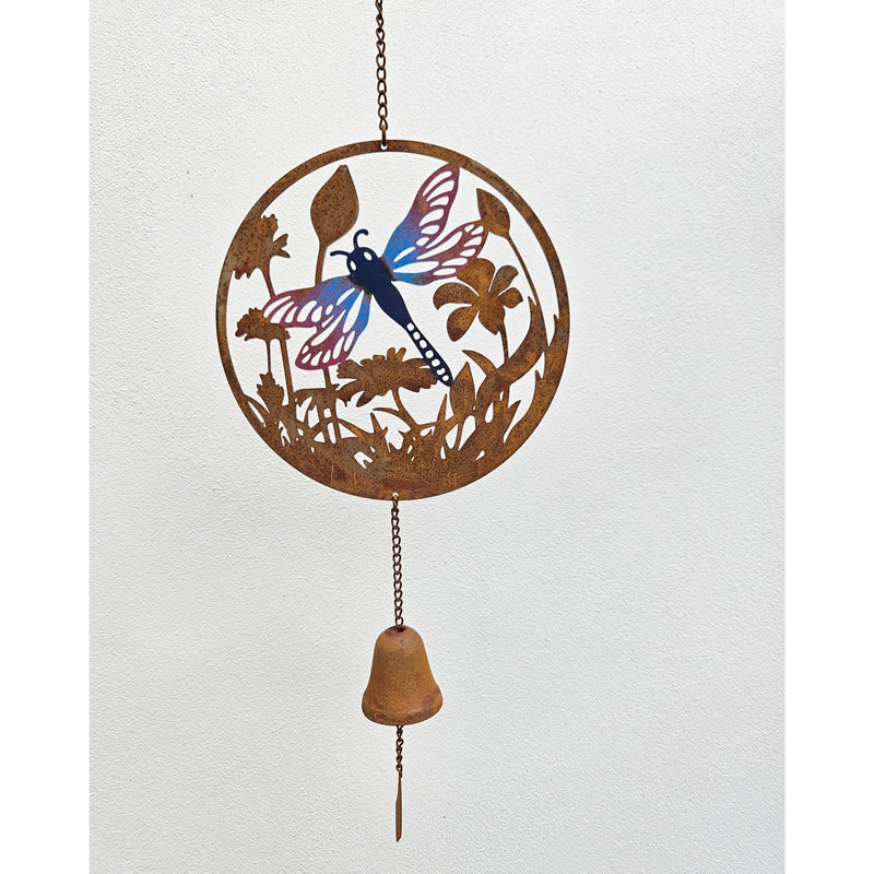 Hanging Colourful Dragonfly With Bell