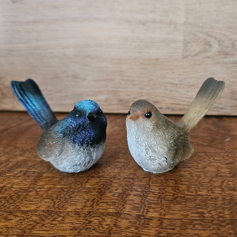 Set of 2 Fairy Wren - Brown & Blue