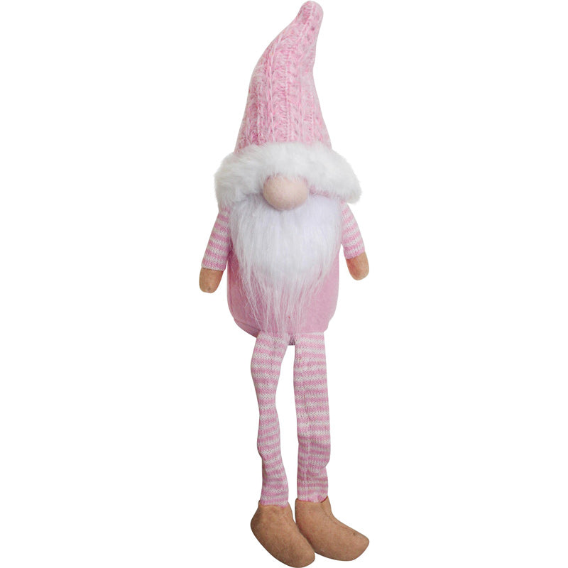 Pink Fluffy Christmas Gnome Dangly Legs - Gretel