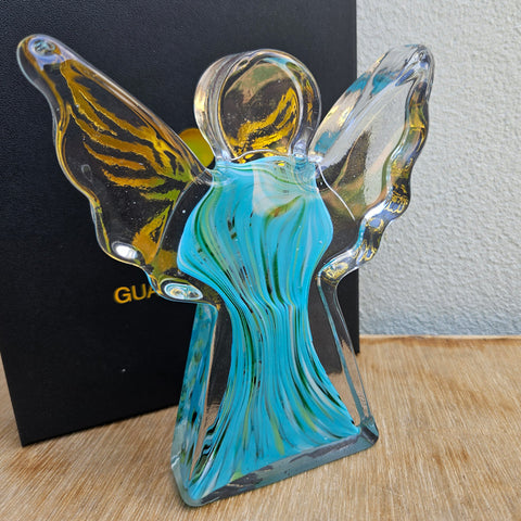 Glass Guardian Angel - Blue/Green Swirls