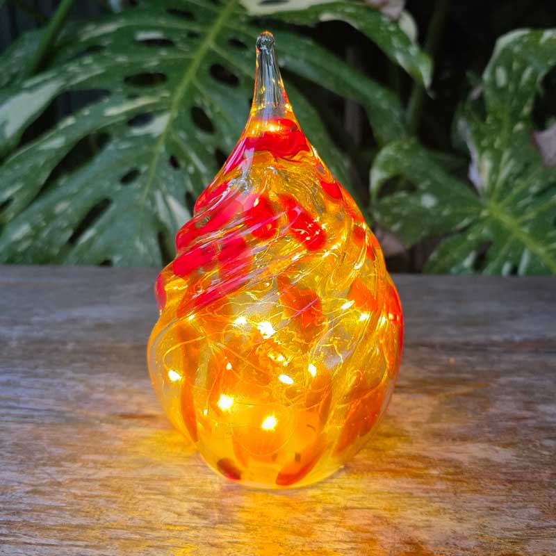 Glow Teardrop Light Red & Gold