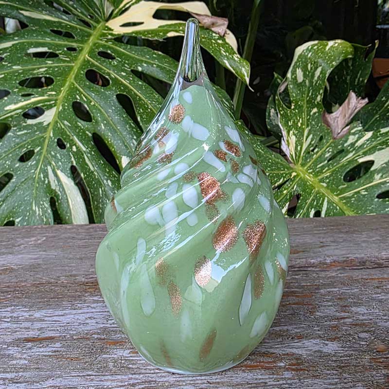 Glow Teardrop Sage Green & Gold