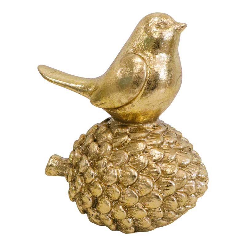 Bird On Pinecone - Gold