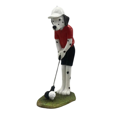 Golf Playing Dalmation Dog Figurine
