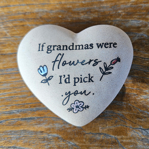 If Grandmas Were Flowers Gift Boxed Heart Stone