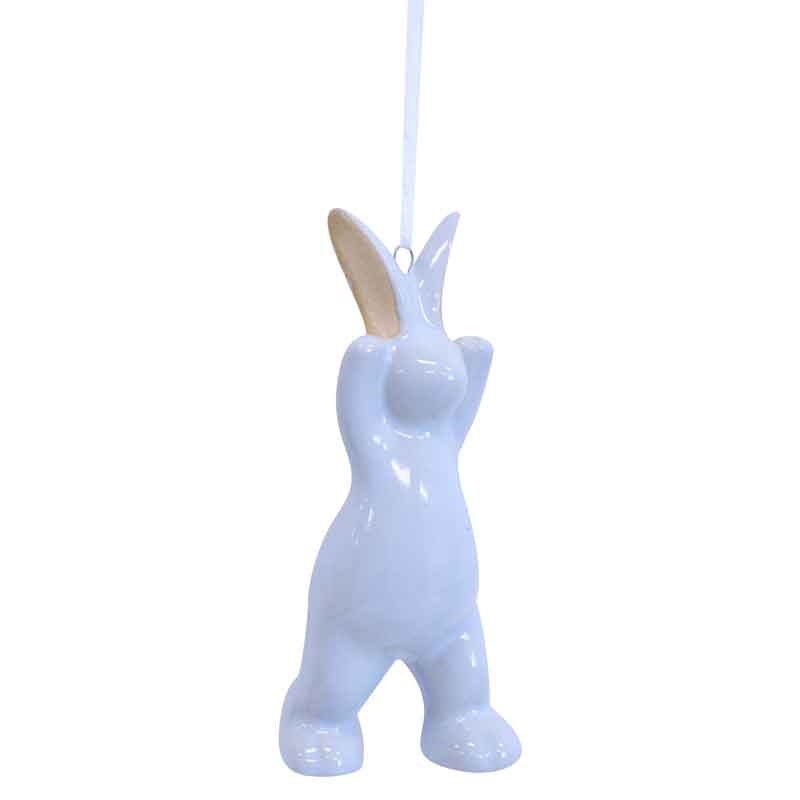 Hanging Ceramic Bunny - Light Blue