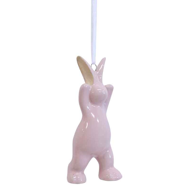 Hanging Ceramic Bunny - Pink