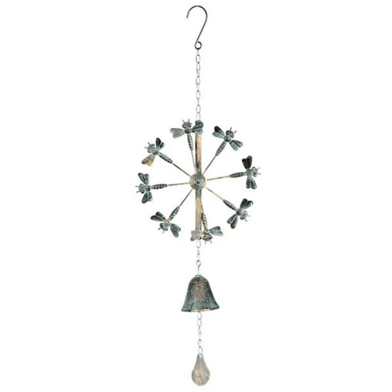Hanging Carousel Chain With Bell  - Blue Dragonfly