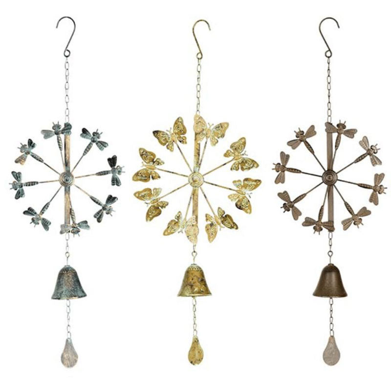Hanging Carousel Chain With Bell  - Green Dragonfly