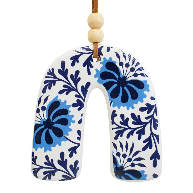 Hanging Rainbow Ornament - Floral Blues