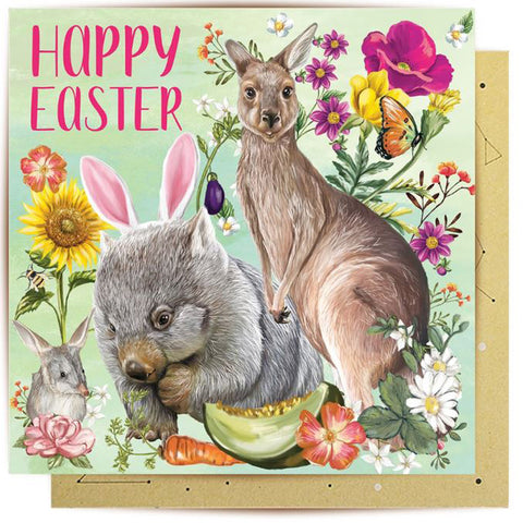 Happy Easter Aussie Animals Greeting Card
