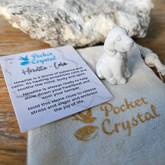 Howlite Pocket Crystal Dog - Calm