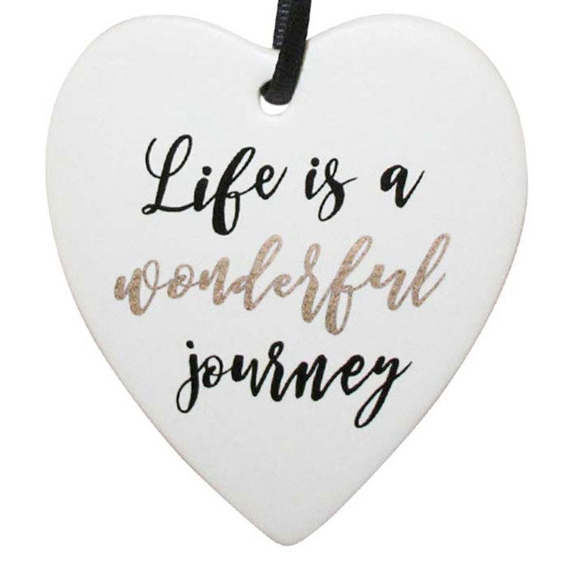 Life Is A Wonderful Journey Hanging Heart Ornament