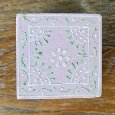 Light Pink Mini Wood Box - Handpainted