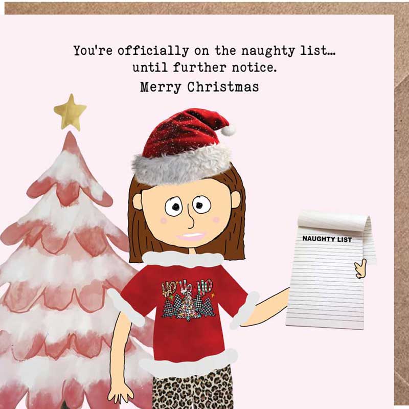 Lucy Loves Life Card - You're On The Naughty List
