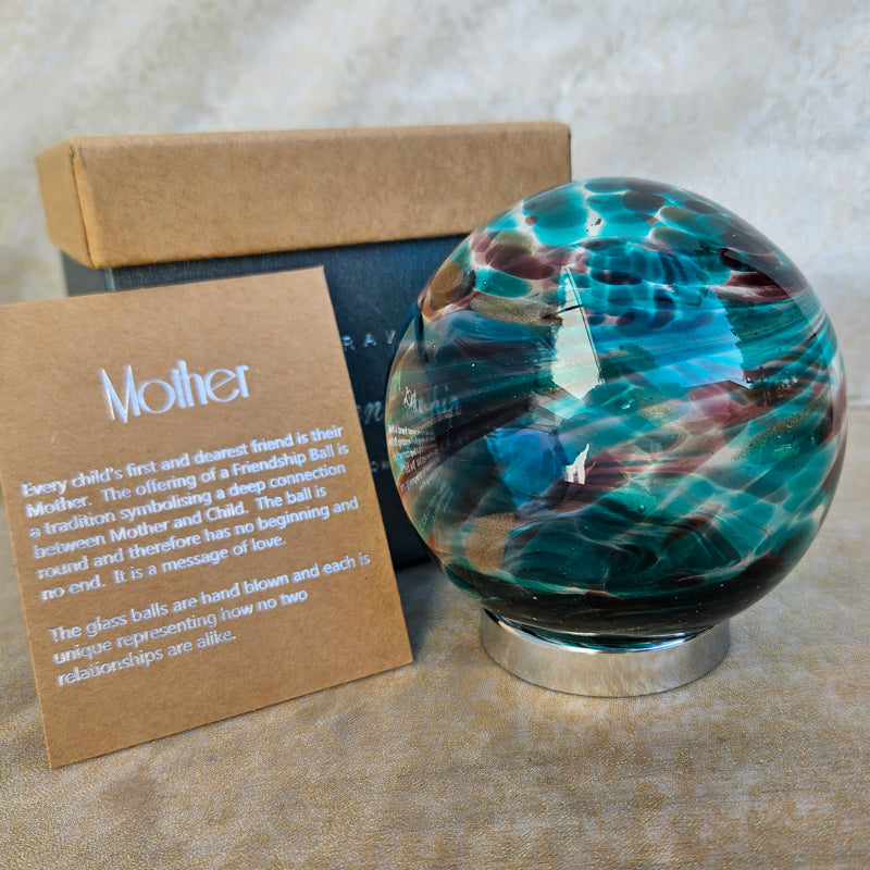 Mother Friendship Ball Marine Green & Aubergine Swirl
