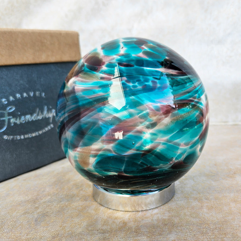 Mother Friendship Ball Marine Green & Aubergine Swirl