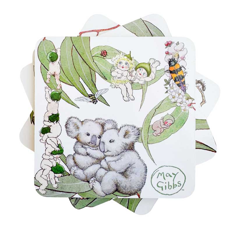May Gibbs Gumnut Babies Cork Backed Coaster Set of 4 - Giftboxed