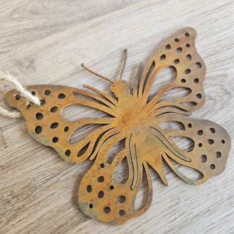 Butterfly Metal Garden Ornament - Corten